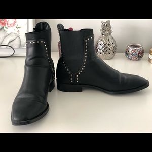 Black studded boot